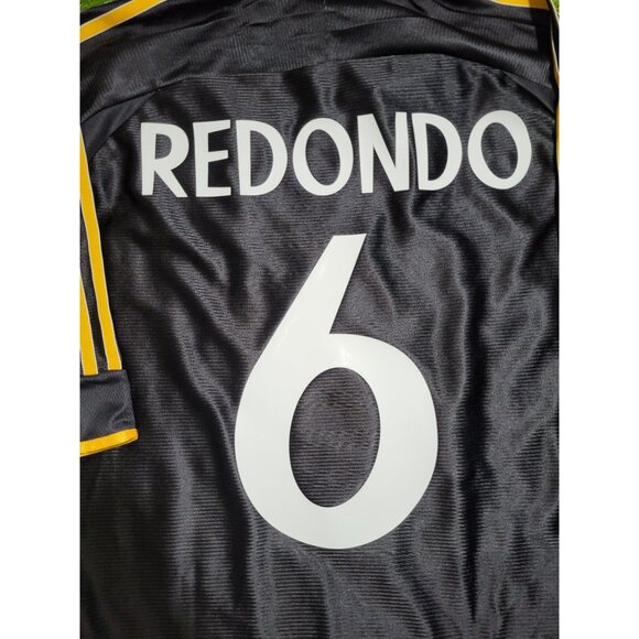 Redondo Real Madrid Black Away UEFA FINAL 1999 2000 Soccer Jersey XL SKU# 627113 - Picture 4 of 10